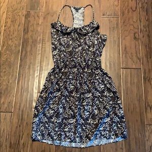Banana republic print dress cinched waist size 8